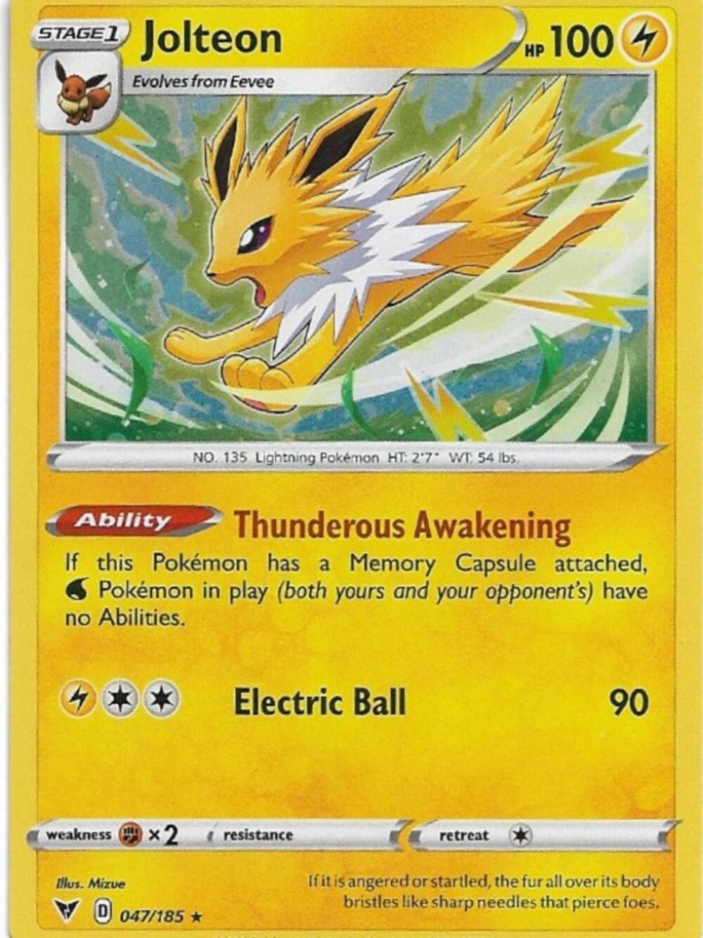 Pokemon Jolteon 047/185 Vivid Voltage NM